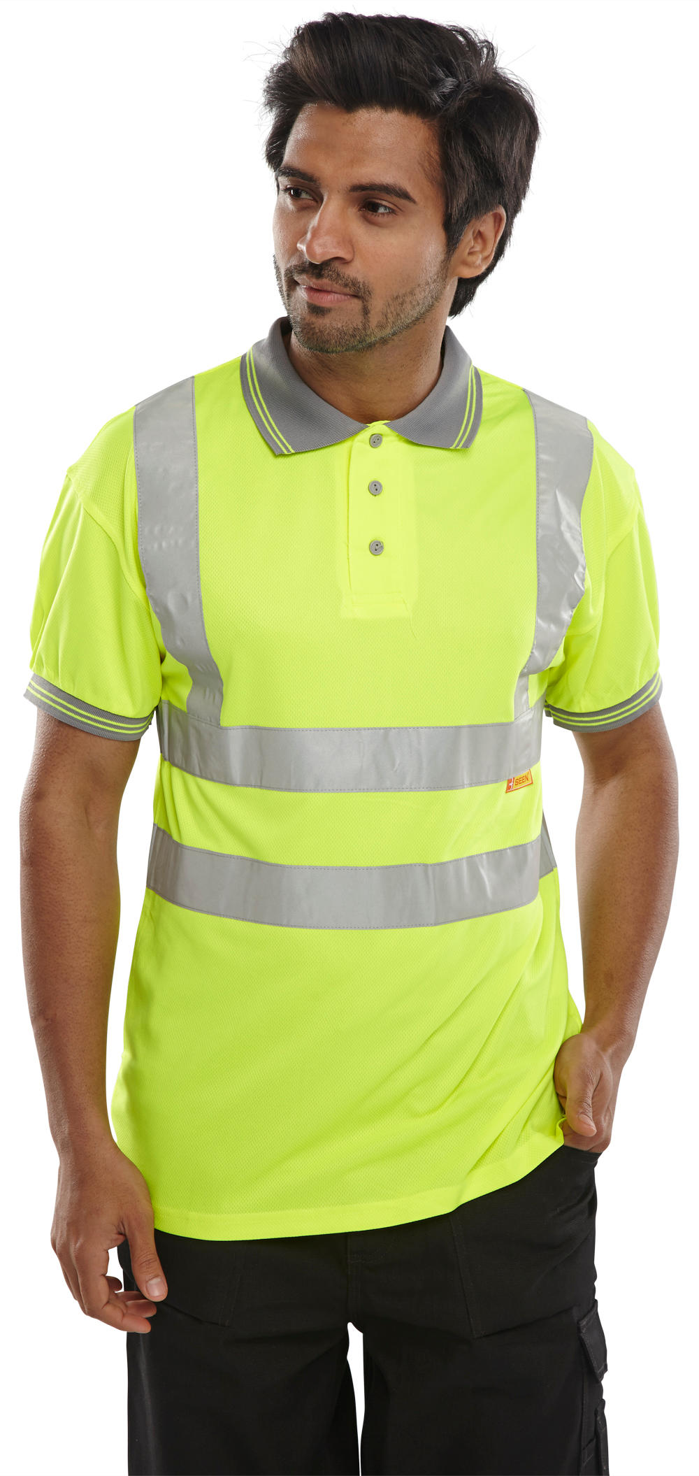Beeswift Short Sleeve Hi-Vis Polo Shirt Saturn Yellow