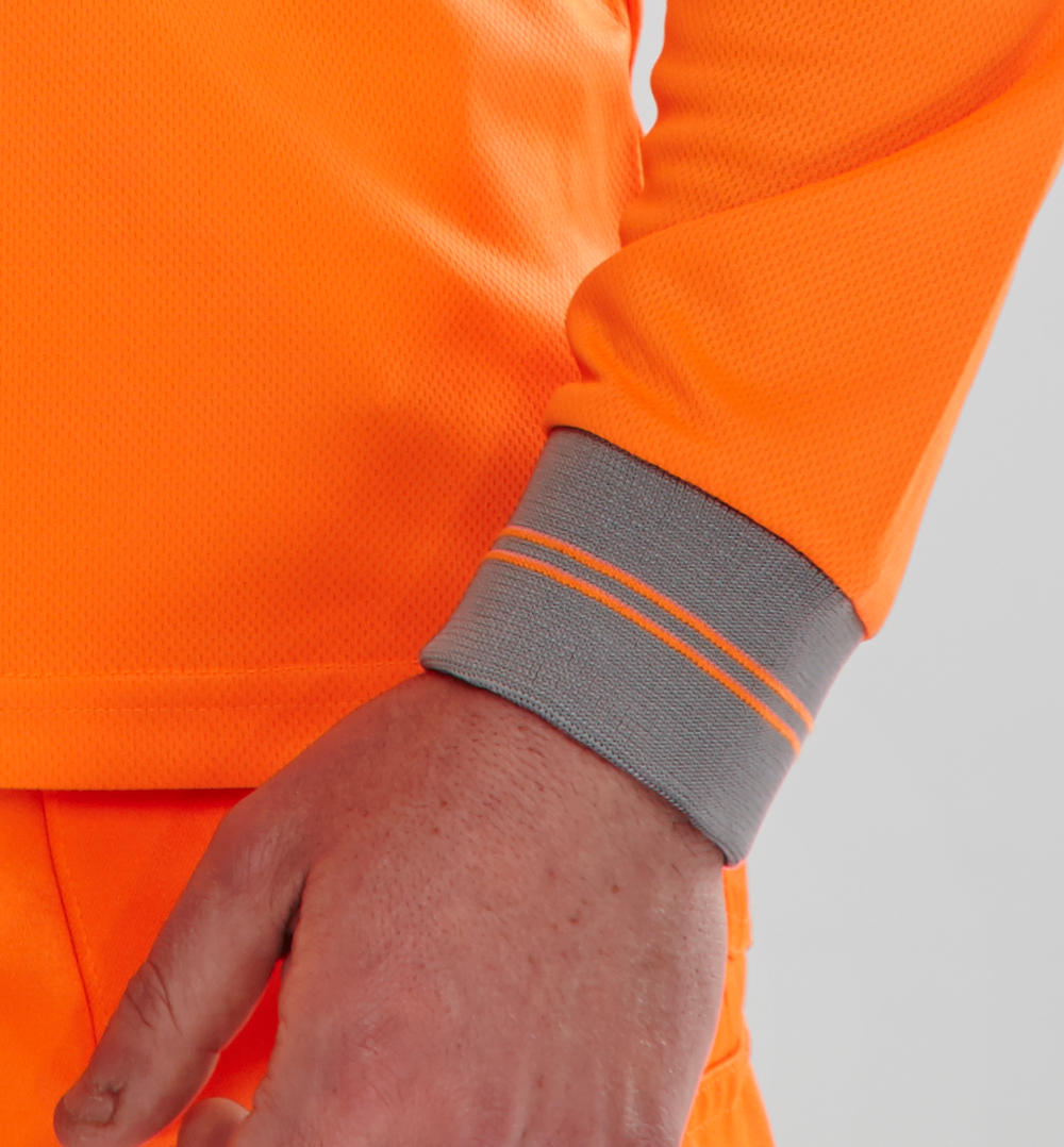 Beeswift Long Sleeve Hi-Vis Polo Shirt Orange