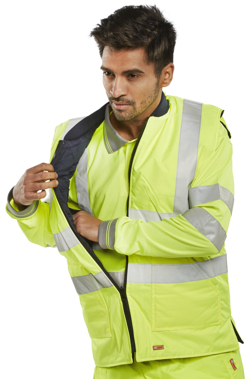 Beeswift Reversible Hi-Vis Interactive Bodywarmer Saturn Yellow / Navy