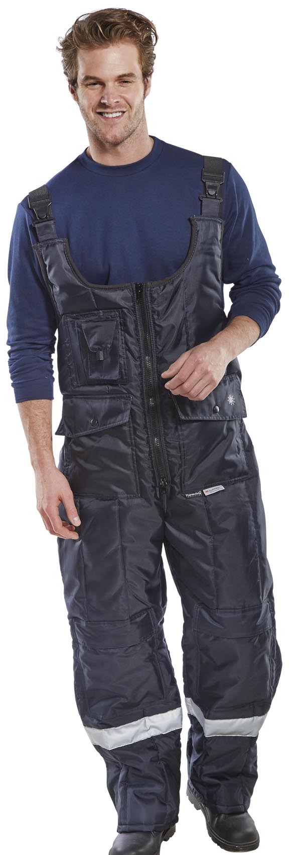 Beeswift Coldstar Freezer Bib Trousers Navy Blue
