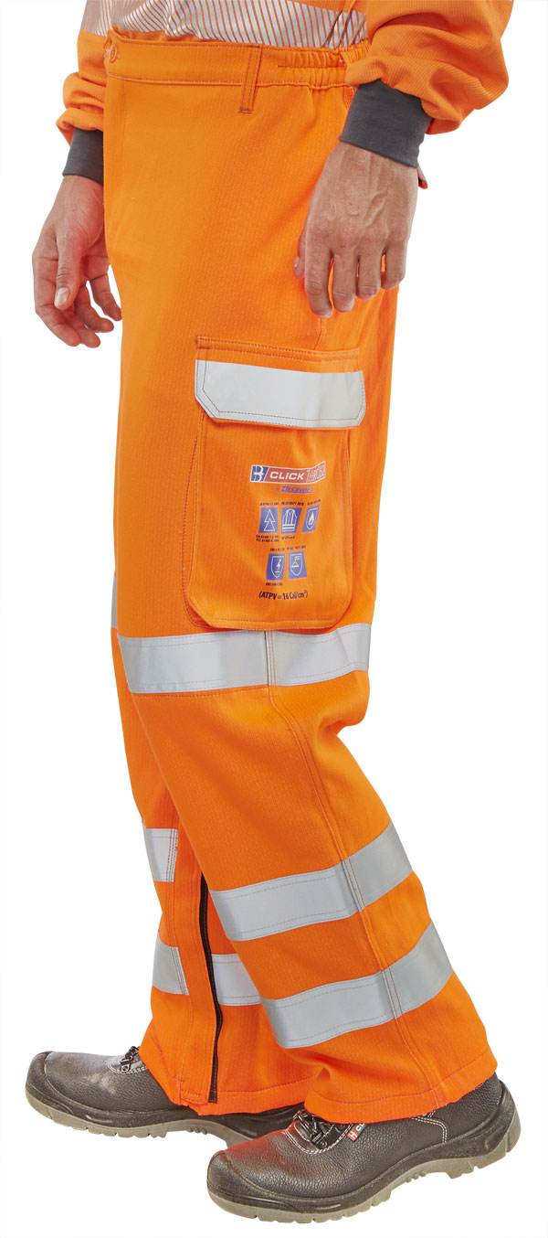 Beeswift Arc Compliant Hi-Vis Rail Spec Trousers Orange