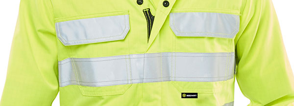 Beeswift Arc Compliant Hi-Vis Boilersuit Saturn Yellow / Navy