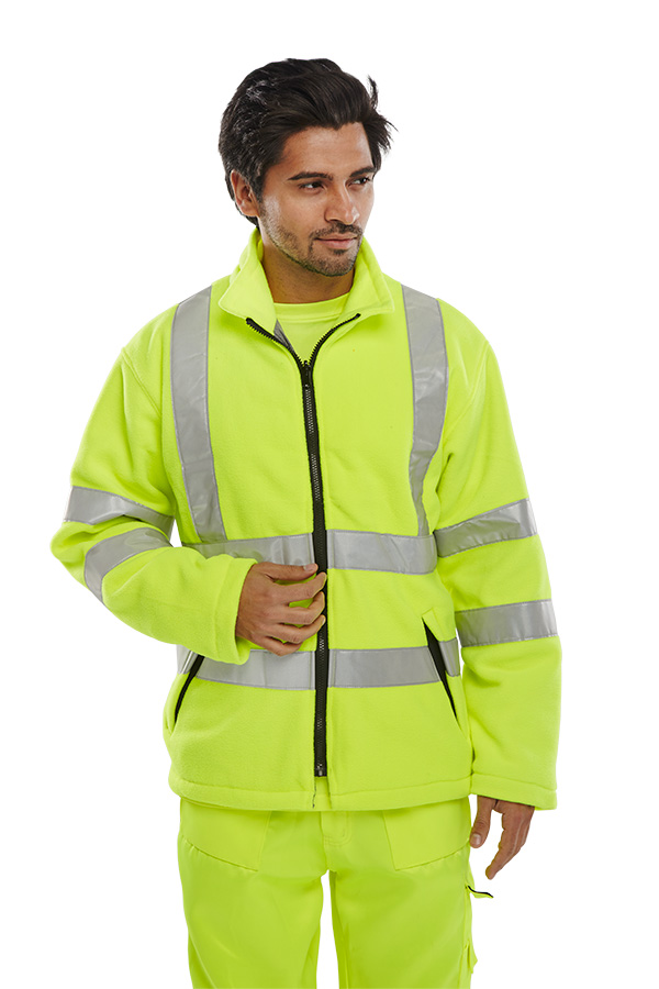 Beeswift Carnoustie Hi-Vis Fleece Jacket Saturn Yellow