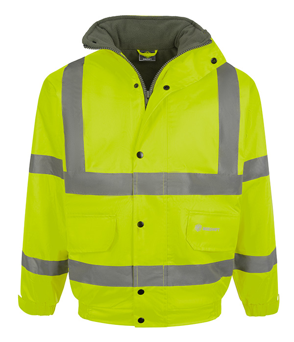 Beeswift Hi-Vis Fleece Lined Bomber Jacket Saturn Yellow