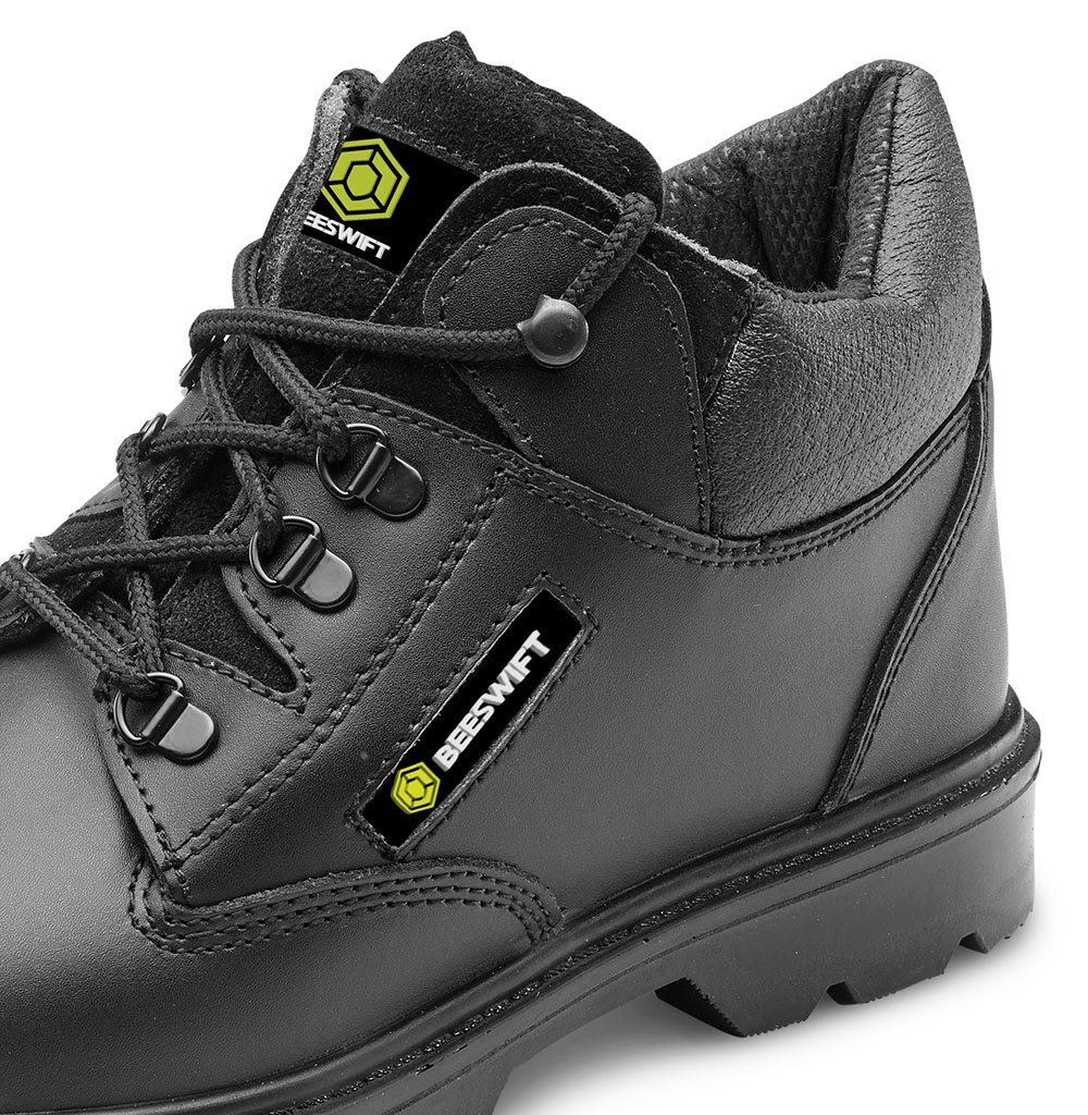 Beeswift Leather Mid Cut Midsole Boot Black