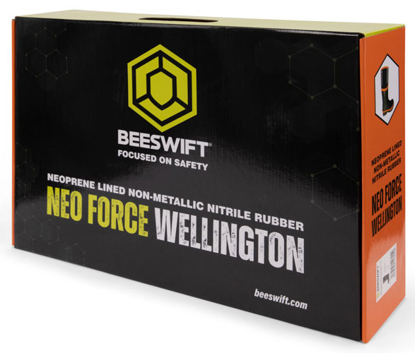 Neo Force Neoprene Fully Safety Wellington Black/Orange