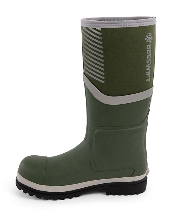 Neo Force Neoprene Fully Safety Wellington Green/Silver