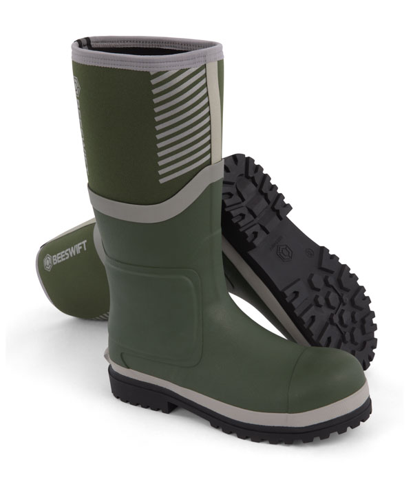 Neo Force Neoprene Fully Safety Wellington Green/Silver