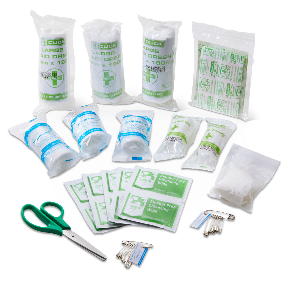 Click Medical Public Service Vehicle (Psv) First Aid Kit In Small Feva Bag Green