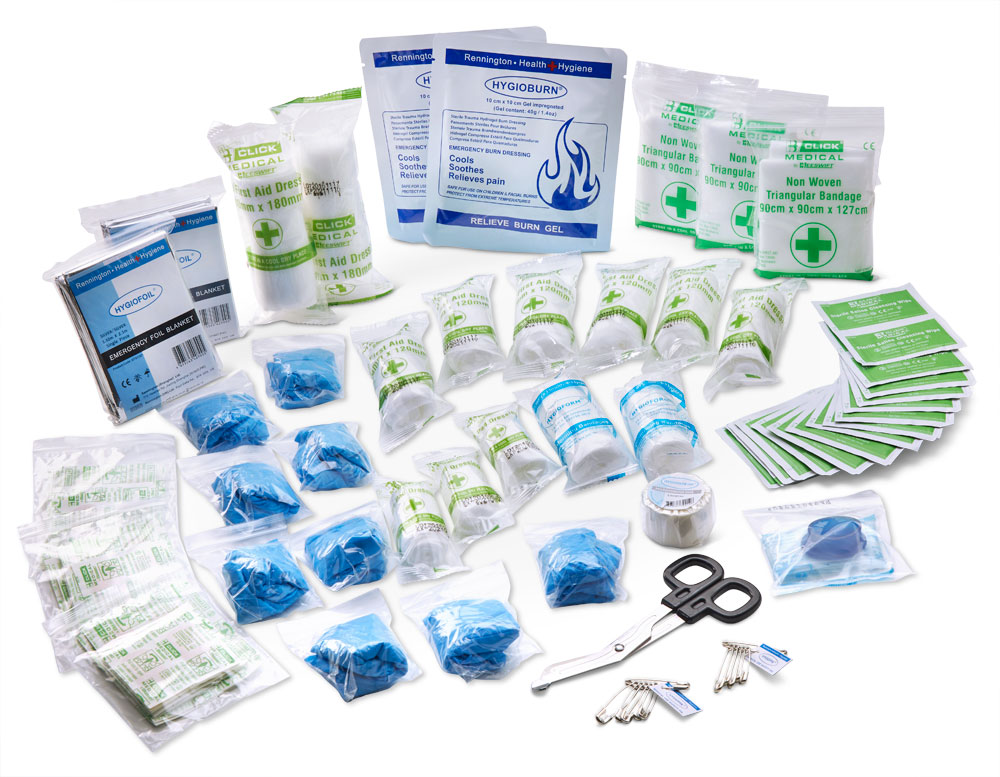 Click Medical Bs8599-1 Medium First Aid Kit In Large Feva Bag Green