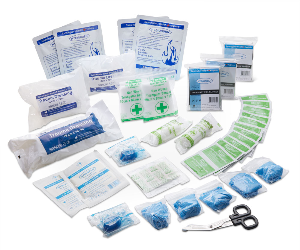 Click Medical Bs8599-2 Large Travel First Aid Kit In Medium Feva Bag Green