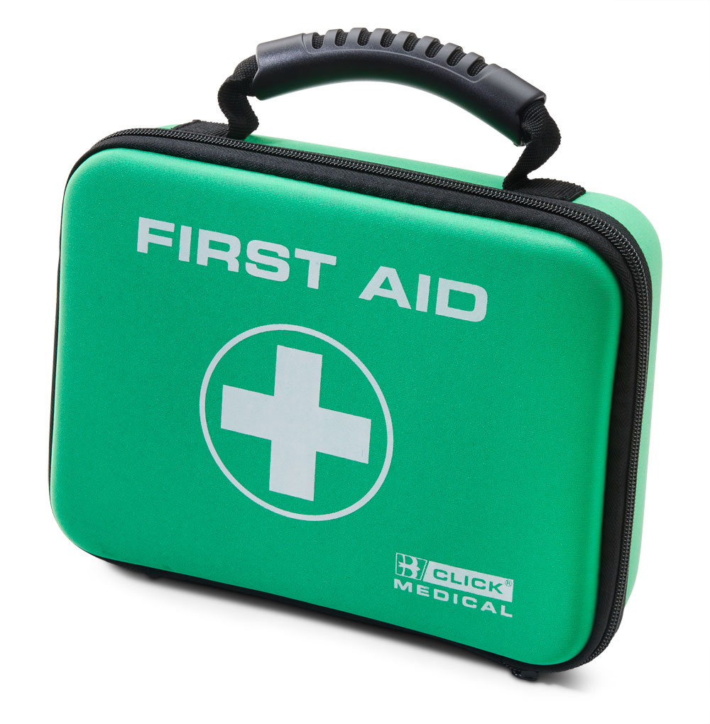 Click Medical Bs8599-2 Large Travel First Aid Kit In Medium Feva Bag Green