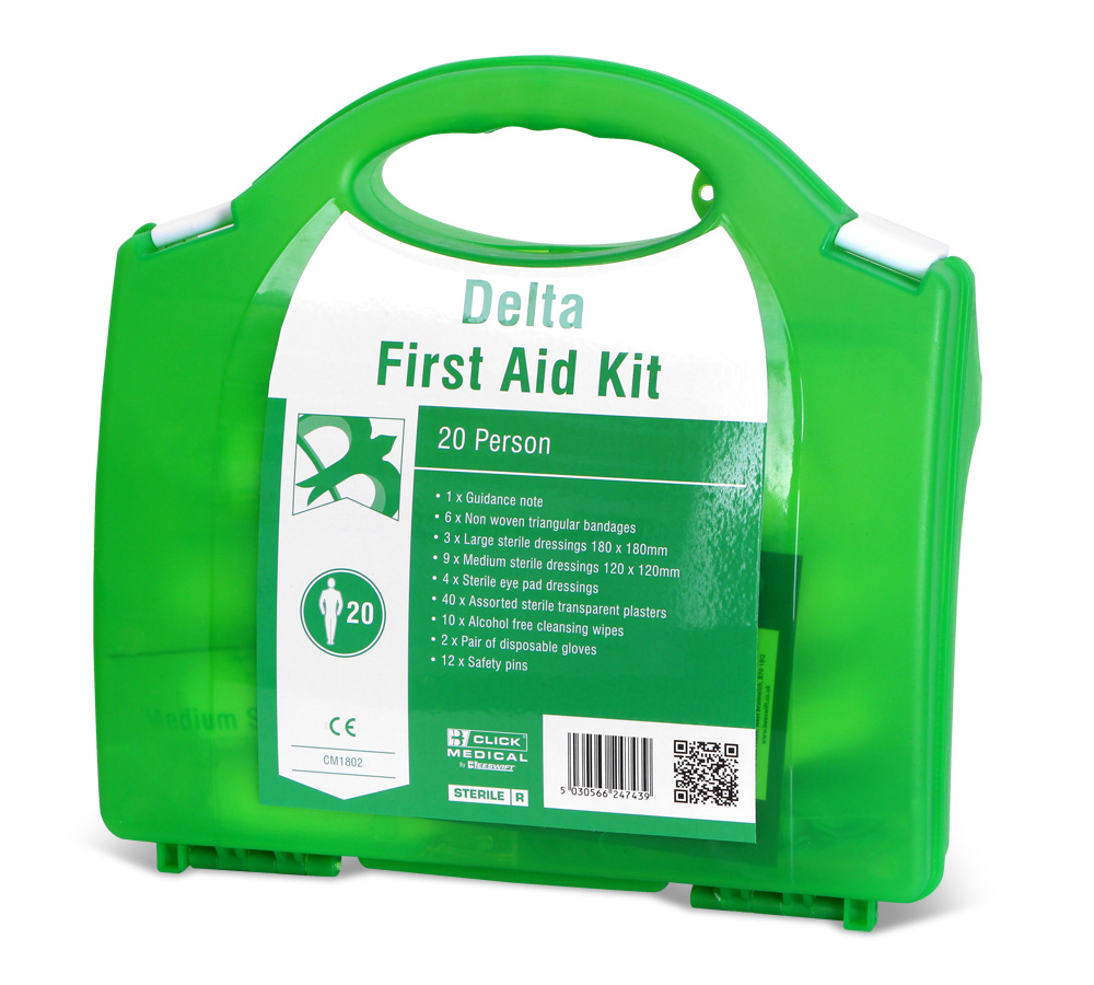 Click Medical Delta Hse 1-20 Person First Aid Kit Green