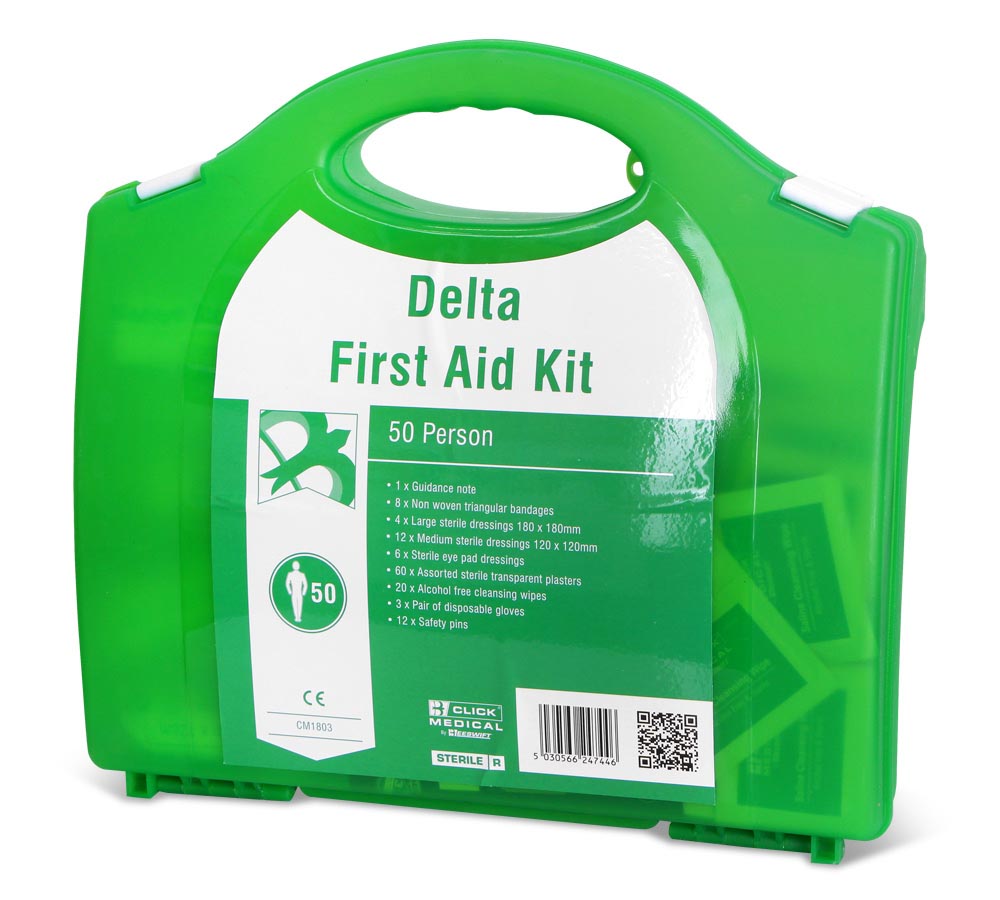 Click Medical Delta Hse 1-50 Person First Aid Kit Green