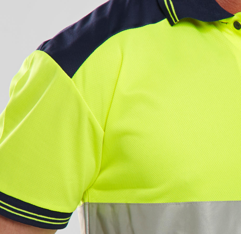 Beeswift Hi-Vis Two-Tone Polo Shirt Saturn Yellow / Navy