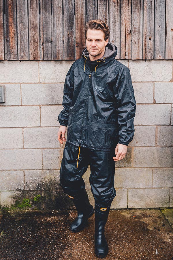 Jcb Workwear Two-Piece Rainsuit Black