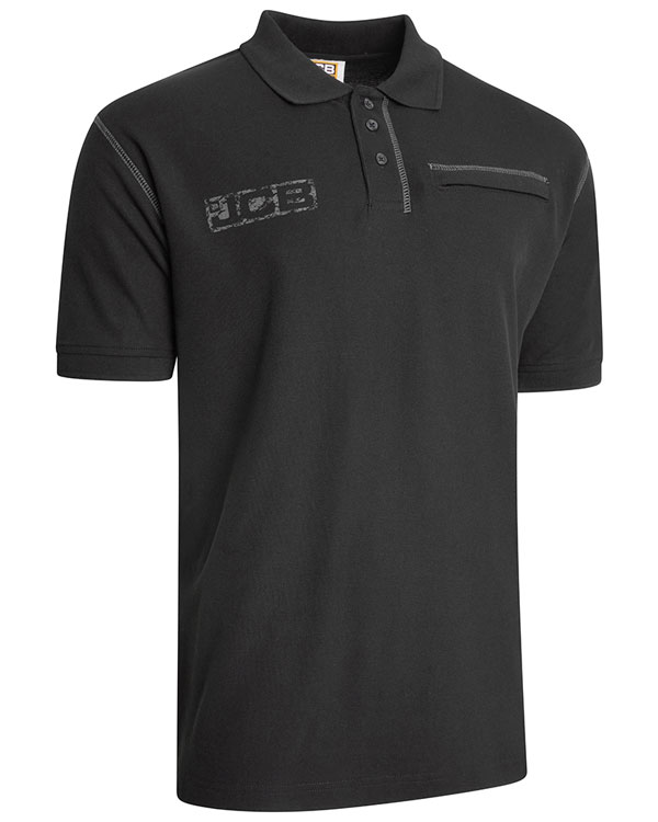 Jcb Workwear Trade Work Short Sleeve Polo Black