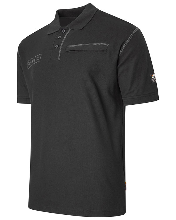 Jcb Workwear Trade Work Short Sleeve Polo Black