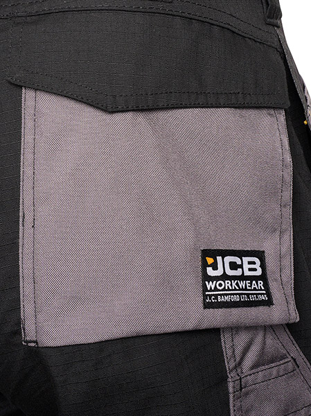 Jcb Workwear Trade Plus Rip Stop Trousers Black/Grey
