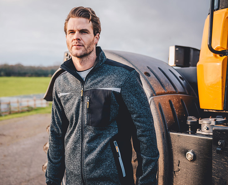 Jcb Workwear Trade Essington Ii Full Zip Fleece Jacket Grey