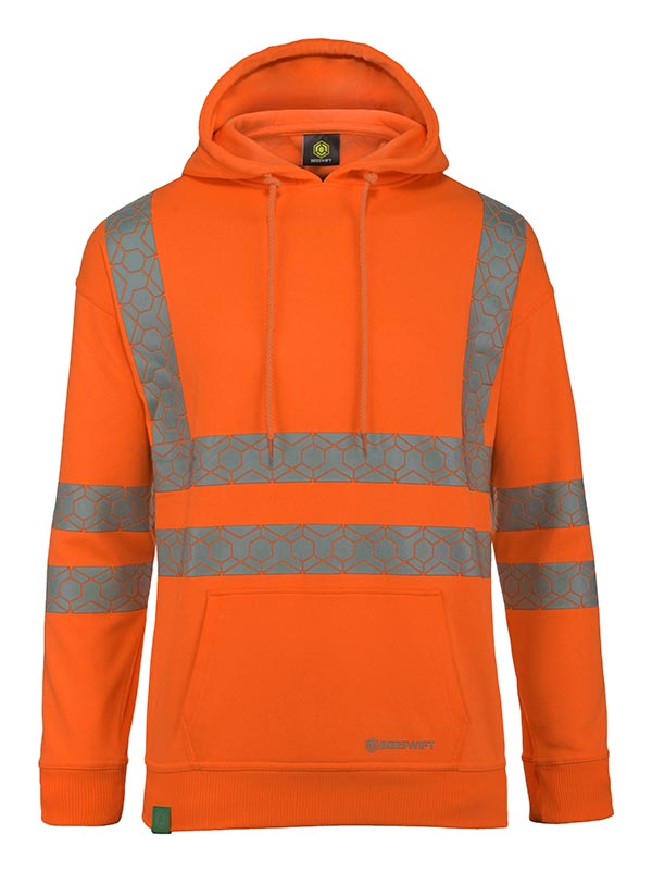 Beeswift Envirowear Recyclable Hi-Vis Hoodie Orange