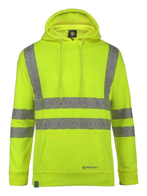 Beeswift Envirowear Recyclable Hi-Vis Hoodie Saturn Yellow