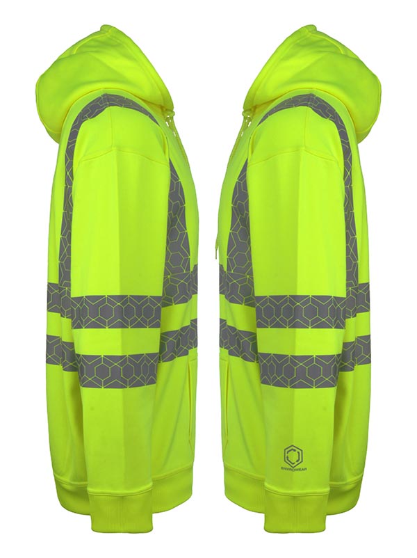Beeswift Envirowear Recyclable Hi-Vis Hoodie Saturn Yellow