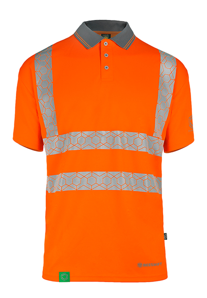 Beeswift Envirowear Hi-Vis Short Sleeve Recyclable Polo Shirt Orange
