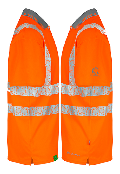 Beeswift Envirowear Hi-Vis Short Sleeve Recyclable Polo Shirt Orange