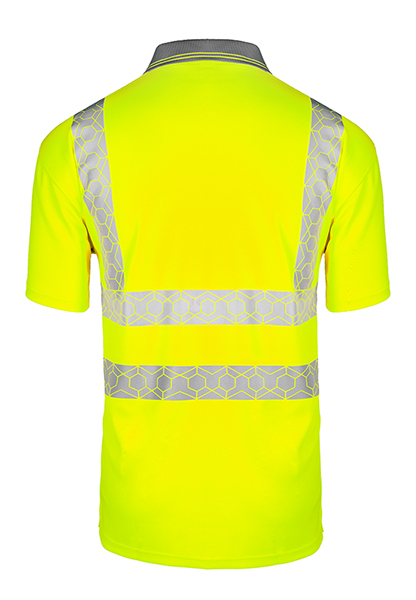 Beeswift Envirowear Hi-Vis Short Sleeve Recyclable Polo Shirt Saturn Yellow