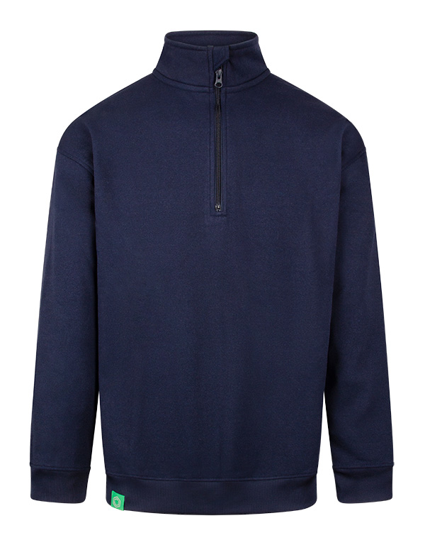 Beeswift Envirowear Recyclable Quarter Zip Sweatshirt Navy Blue
