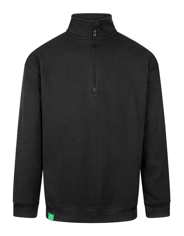 Beeswift Envirowear Recyclable Quarter Zip Sweatshirt Black