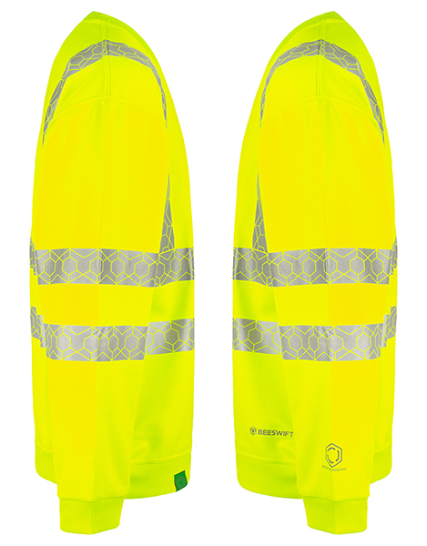 Beeswift Envirowear Hi-Vis Recyclable Sweatshirt Saturn Yellow