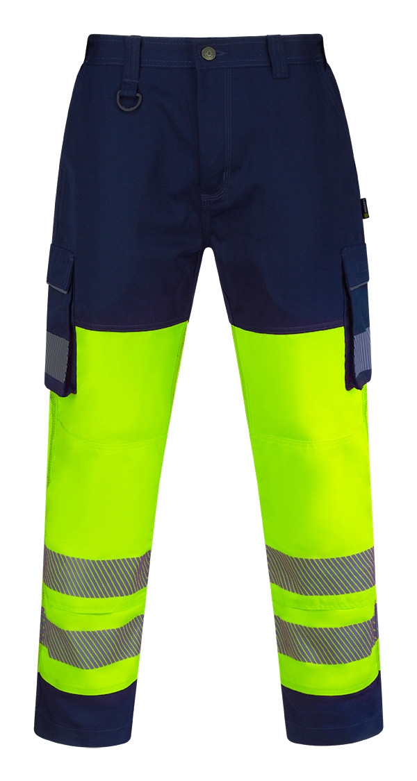 Beeswift Guardian Hi-Vis Safety Combat Trousers Saturn Yellow / Navy