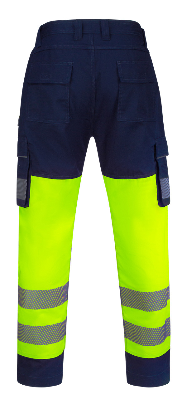 Beeswift Guardian Hi-Vis Safety Combat Trousers Saturn Yellow / Navy