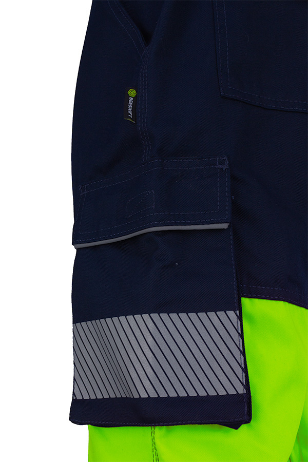 Beeswift Guardian Hi-Vis Safety Combat Trousers Saturn Yellow / Navy