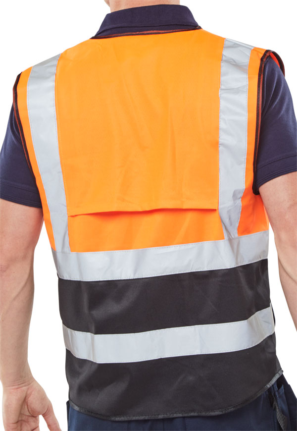 Beeswift Hi-Vis Two Tone Executive Id Vest Orange / Black
