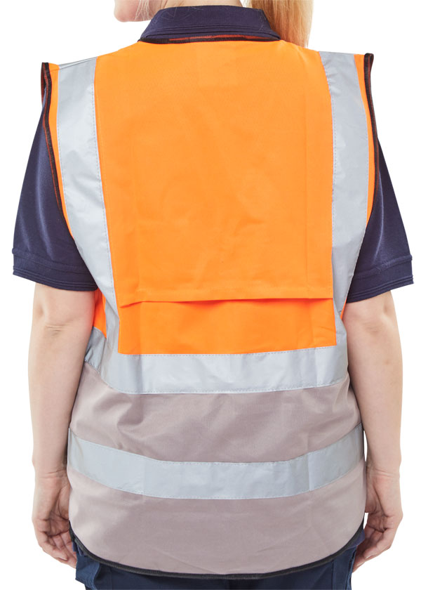 Beeswift Hi-Vis Two Tone Executive Id Vest Orange / Grey