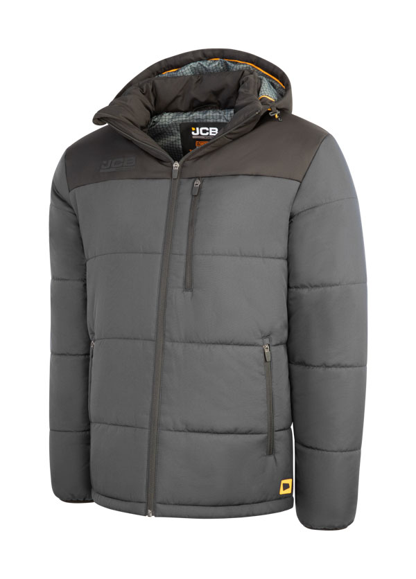 Jcb Workwear Unisex Padded Jacket Grey / Black