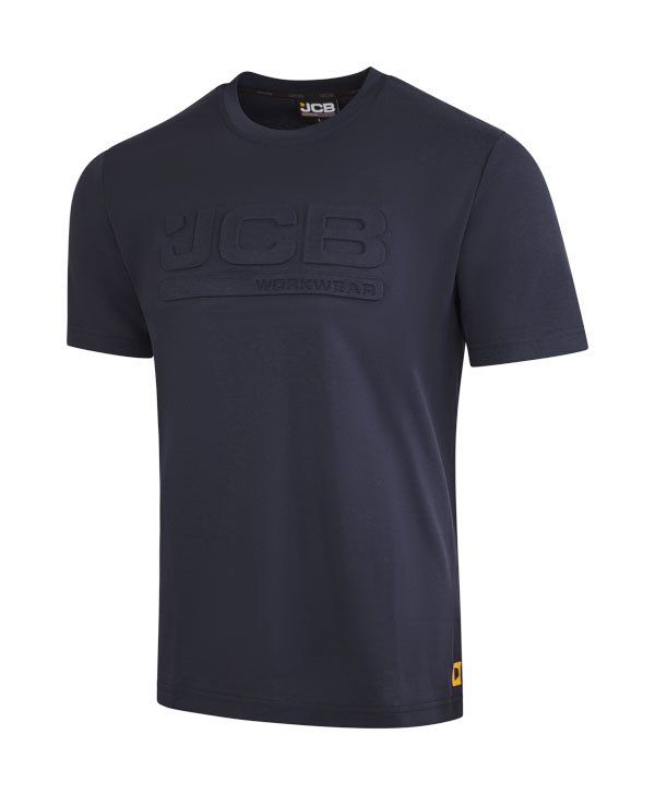 Jcb Workwear Unisex 3D Embossed T-Shirt Navy Blue