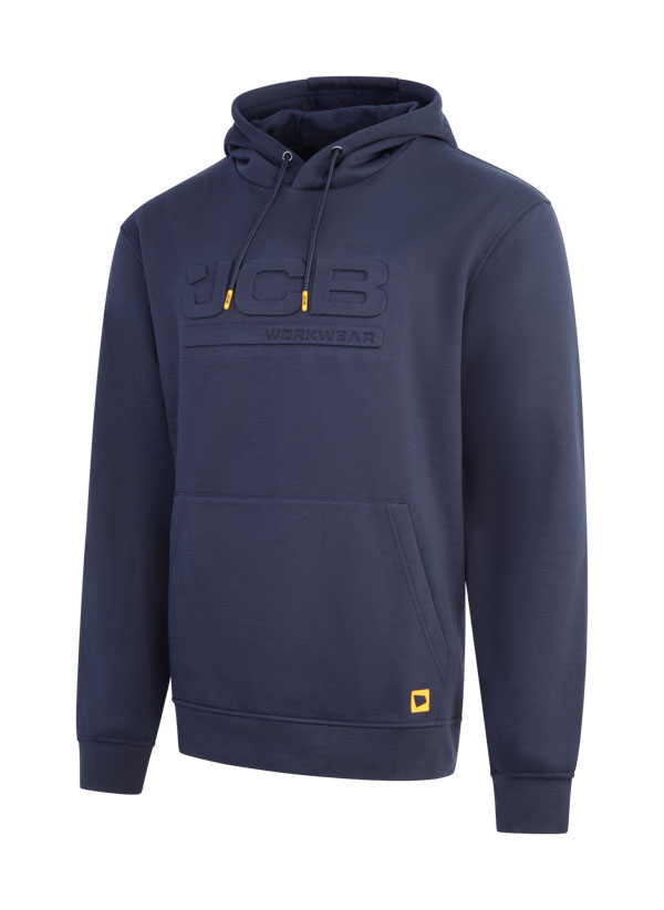 Jcb Workwear Unisex Embossed Hoody Navy Blue