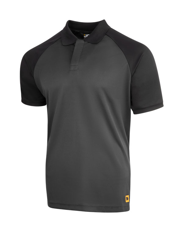 Jcb Workwear Unisex Classic Collar Polo Shirt Grey / Black