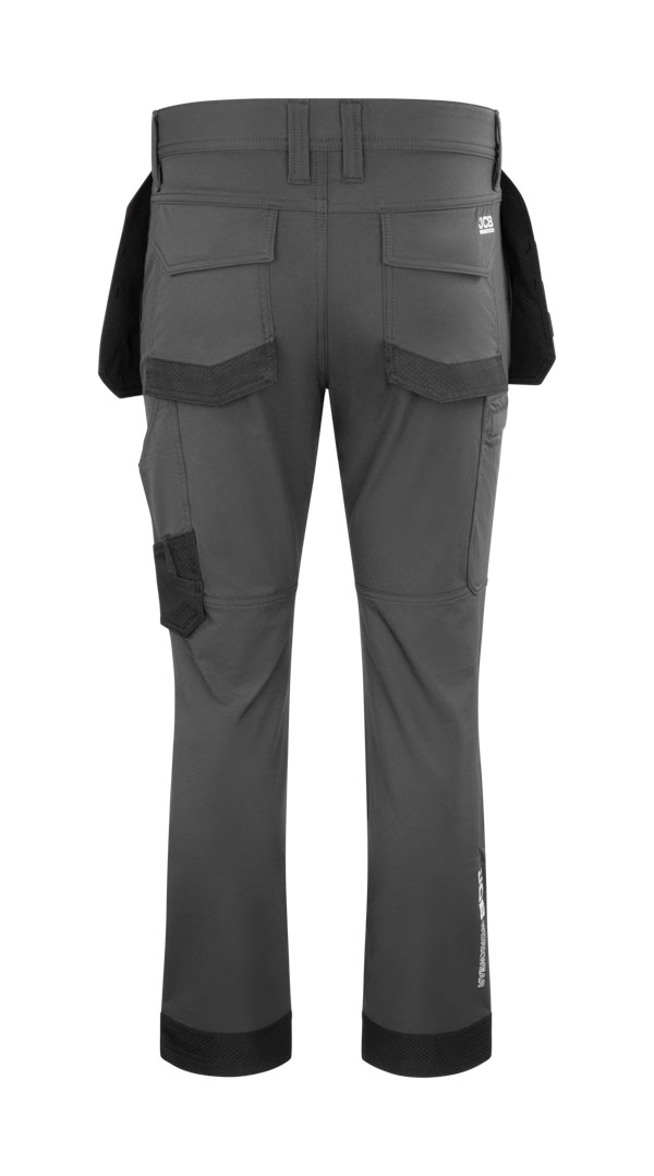 Jcb Workwear Mens 4-Way Stretch Holster Pocket Trousers Dark Shadow