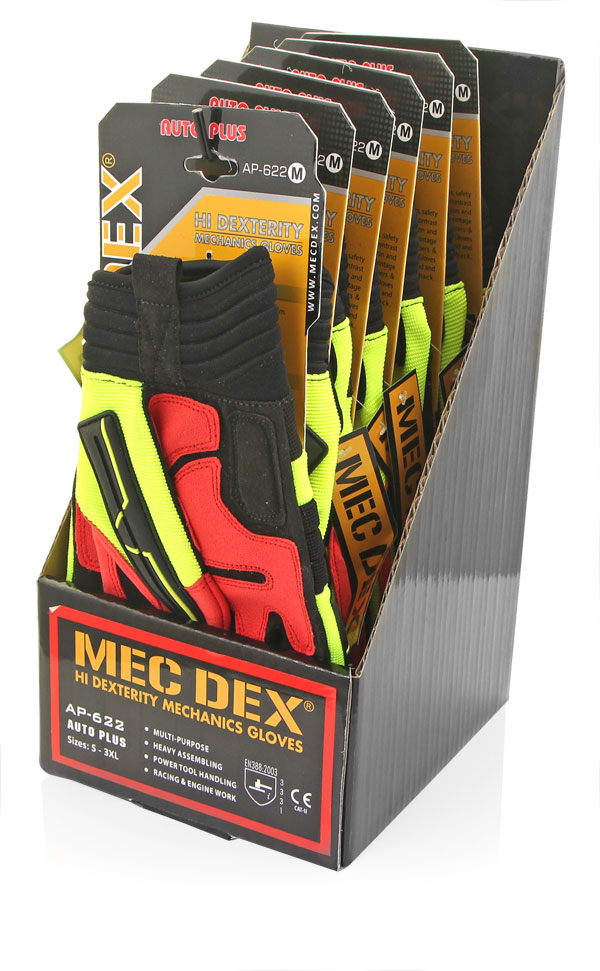 Mecdex Auto Plus Mechanics Gloves SaturnYellow/Black