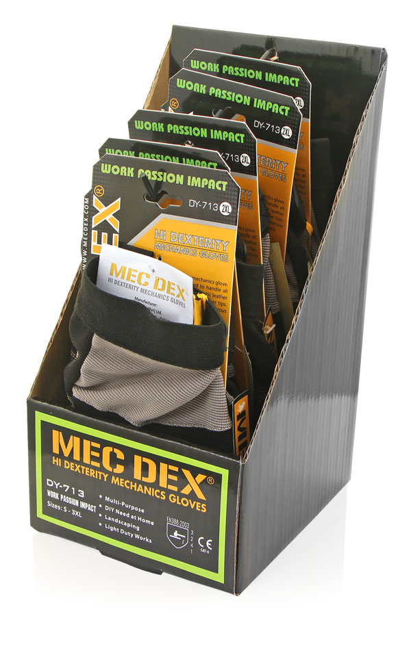 Mecdex Work Passion Impact Mechanics Gloves Black/Grey