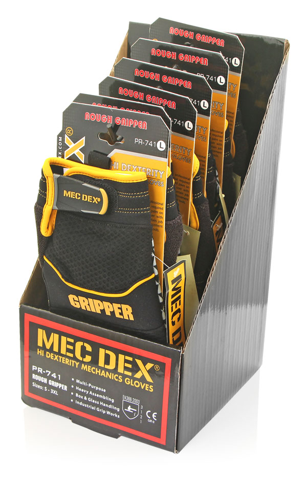 Mecdex Rough Gripper Mechanics Gloves Black