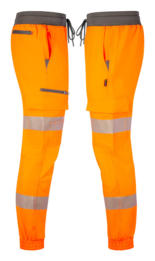 Mens Hi-Vis Work Joggers Orange