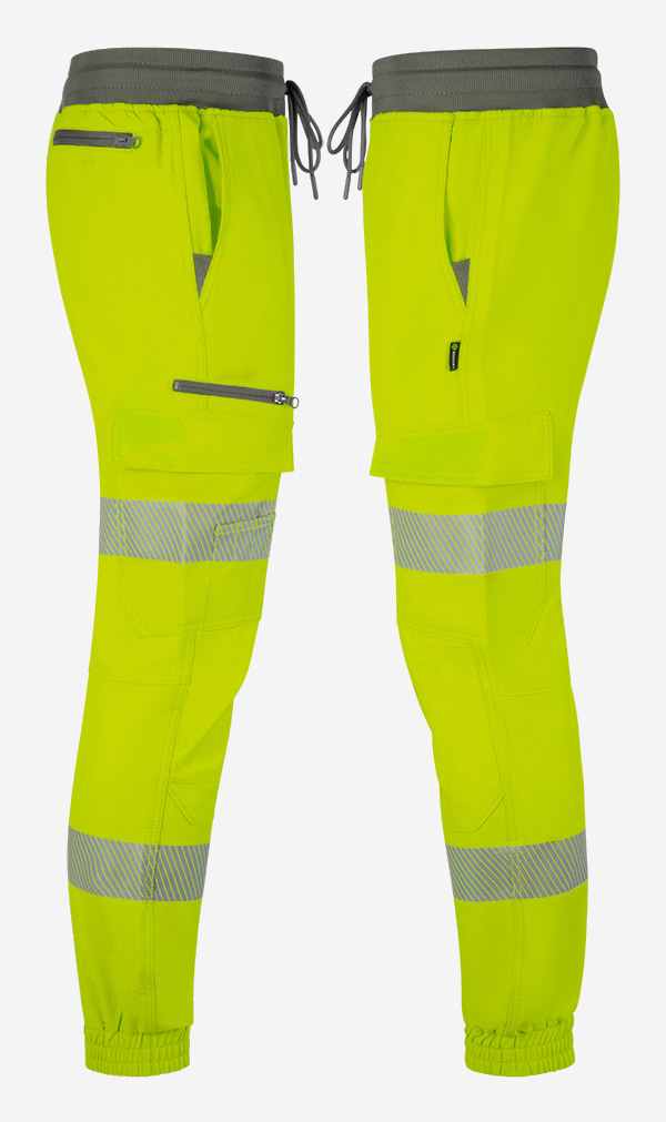 Mens Hi-Vis Work Joggers Saturn Yellow