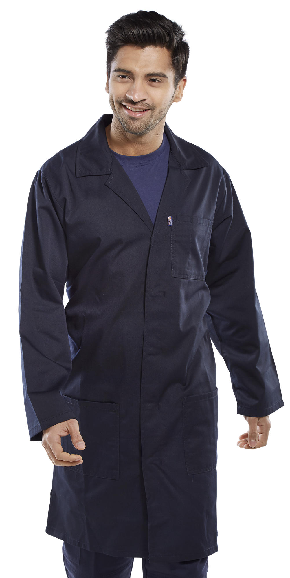 Beeswift Poly Cotton Warehouse Coat Navy Blue