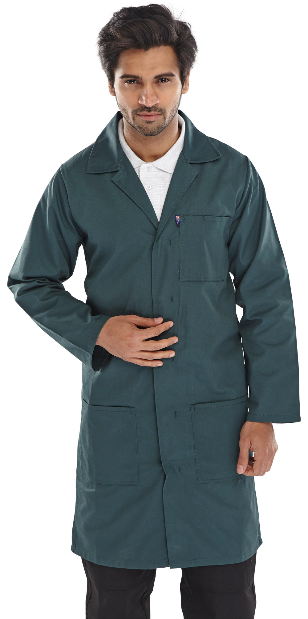 Beeswift Poly Cotton Warehouse Coat Spruce Green